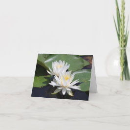Pair of Water Lilies Note Card Dankeskarte