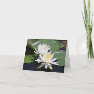 Pair of Water Lilies Note Card Dankeskarte