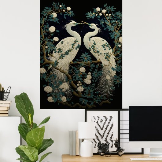 Pair of White Egrets Poster (Heimbüro)