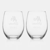Pair of Wine Glasses - Mr & Mrs Willmore Design Weinglas Ohne Stiel (Rückseite)