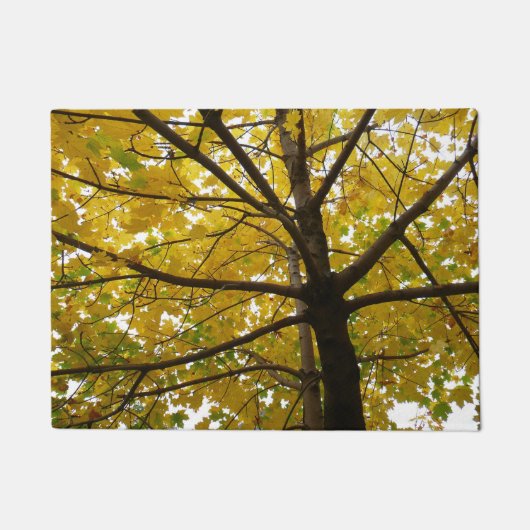 Pair of Yellow Maple Trees Autumn Nature Fußmatte (Vorderseite)
