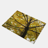 Pair of Yellow Maple Trees Autumn Nature Fußmatte (Schrägansicht)