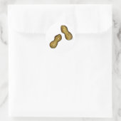Pair Peanuts Nutty Ballpark Erdnuss Muschel Nut Runder Aufkleber (Tasche)