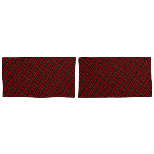 Pair Pillowcase Covers - Red Tartan (Vorderseite-Set)