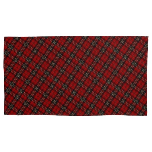 Pair Pillowcase Covers - Red Tartan (Vorderseite-Links)