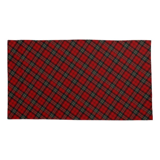 Pair Pillowcase Covers - Red Tartan (Rückseite-Links)