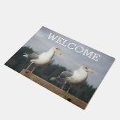 Pair Posing Seagulls Foto Willkommen Fußmatte (Schrägansicht)