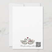 Paired for Life Swans Hand Drawn Wedding Website Einladung (Rückseite)