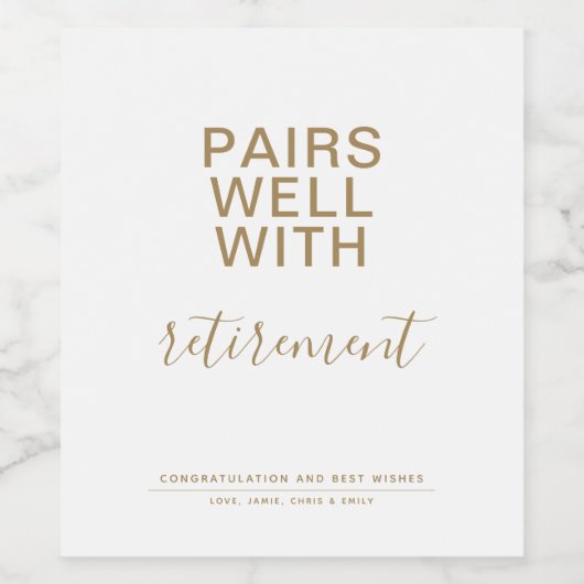 Pairing gut mit dem Minimalistischen Weinetikett f (Einzelnes Label)