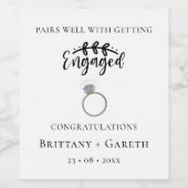 Pairings gut mit Verlobt werden Weinetikett (Einzelnes Label)