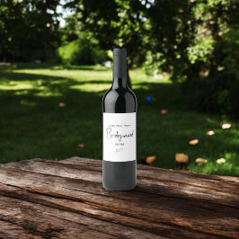 Pairs für Bridesmaid-Skript Weinetikett