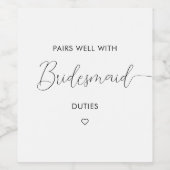 Pairs gut mit Bridesmaid-Vorschlag Kalligrafie Weinetikett (Einzelnes Label)