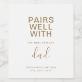 Pairs gut mit dem Phantastischsten Vater Minimalis Weinetikett (Einzelnes Label)