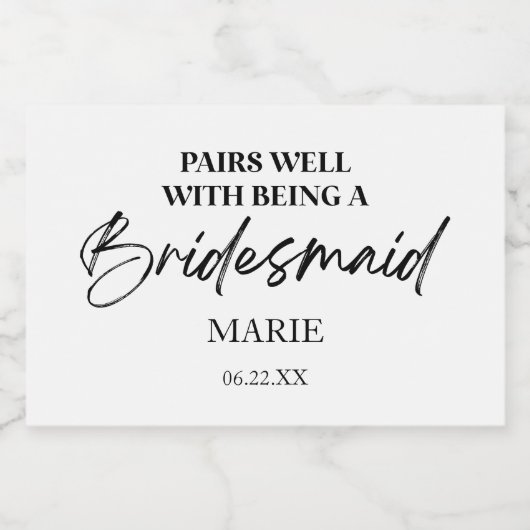 Pairs gut mit der Tatsache, ein überbrückender Vor Schaumweinetikett (Einzelnes Label)