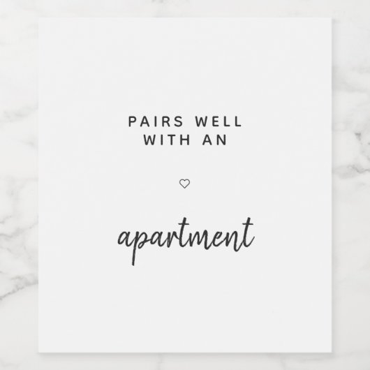 Pairs gut mit einer wohnung Niedlich bewegen Weinetikett (Einzelnes Label)