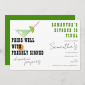 Pairs Gut mit Scheidungspapieren Dirty Martini-Par Einladung (Vorne/Hinten)