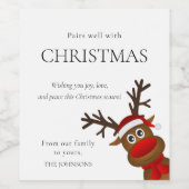 Pairs gut mit Weihnachten Weinetikett (Einzelnes Label)