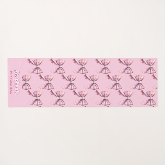Pairs Gut W/ Zurück zur Schule Funny Pink Karierte Yogamatte (Rückseite (Horizontal))