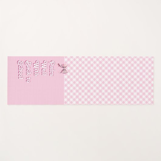Pairs Gut W/ Zurück zur Schule Funny Pink Karierte Yogamatte (Vorderseite (Horizontal))