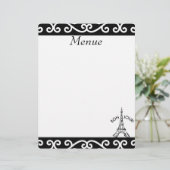 Pairs Menue Papier auf den Buchstaben angepasst (Stehend Vorderseite)
