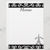 Pairs Menue Papier auf den Buchstaben angepasst (Vorne/Hinten)
