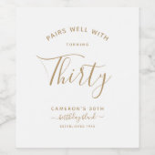 Pairs mit | Minimalistisches Weiß- und Goldalter Weinetikett (Einzelnes Label)