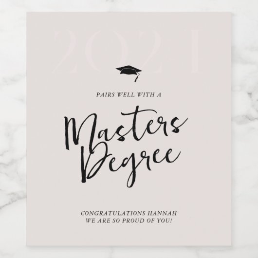 Pairs mit | Moderner Abschluss Weinetikett (Einzelnes Label)