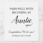 Pairs Well with Becoming an Auntie Again Label Weinetikett (Einzelnes Label)