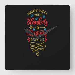pairs well with blankets quadratische wanduhr