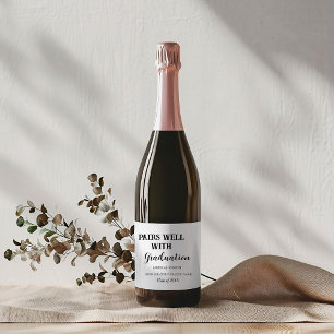 Pairs well with graduation party gift, class 2023 weinetikett