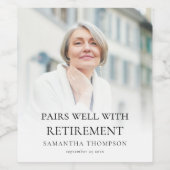 Pairs well with Retirement Foto Overlay Weinetikett (Einzelnes Label)