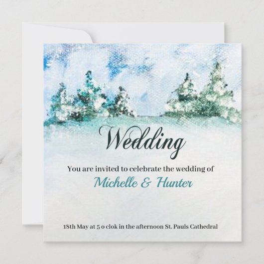 Paisaje Invernal en Tonos Azules Einladung (Vorderseite)