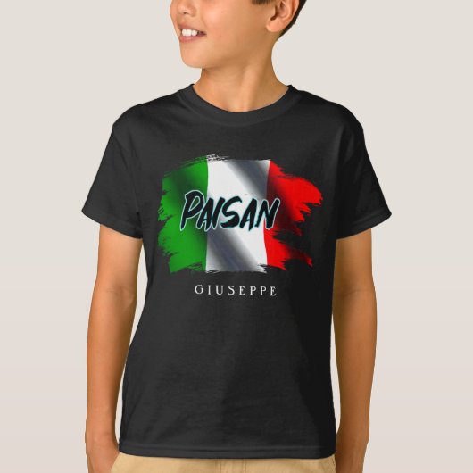 Paisan Brush Stroke Flag Personalisierte Kinder T-Shirt (Vorderseite)