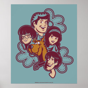 Paisely Flower Scooby-Doo and the Gang Poster