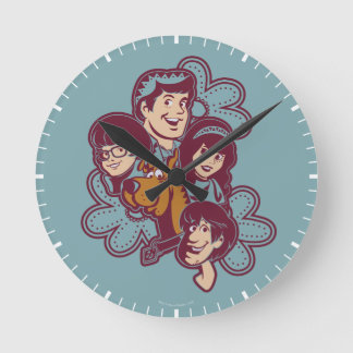 Paisely Flower Scooby-Doo and the Gang Runde Wanduhr