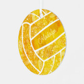 Paisfedern Blumenmuster Gold Volleyball Ornament Aus Metall (Vorderseite links)