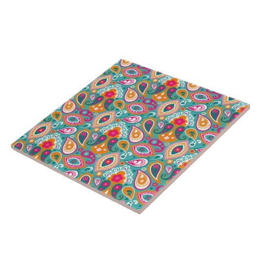 Paisley 70er 60er Boho Retro Fliese (Seite)