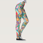 Paisley 70er 60er Boho Retro Leggings (Rechts)