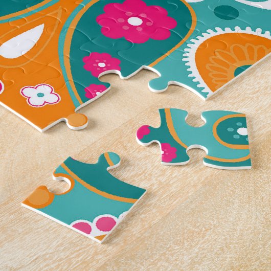 Paisley 70er 60er Boho Retro Puzzle (Seite)