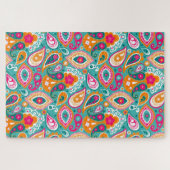 Paisley 70er 60er Boho Retro Puzzle (Horizontal)