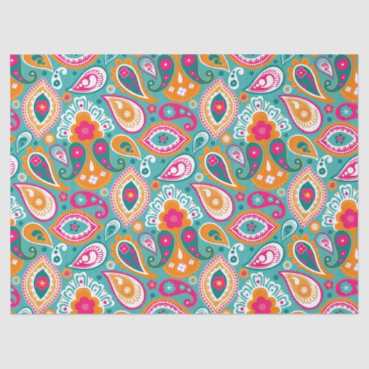 Paisley 70er 60er Boho Retro Seidenpapier (Vorderseite)