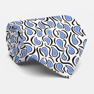 Paisley Abstrakt 230523 - Baby Blue, B&W Krawatte
