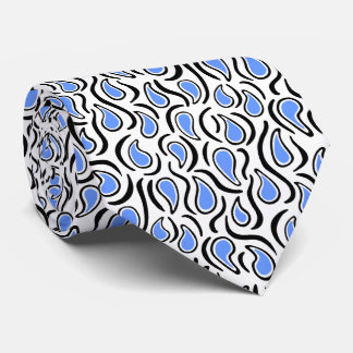 Paisley Abstrakt 230523 - Baby Blue, B&W Krawatte