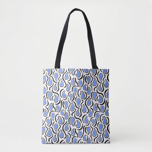 Paisley Abstrakt 230523 - Baby Blue, B&W Tasche (Vorderseite)