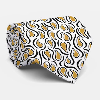 Paisley Abstrakt 230523 - Golden Brown, B&W Krawatte