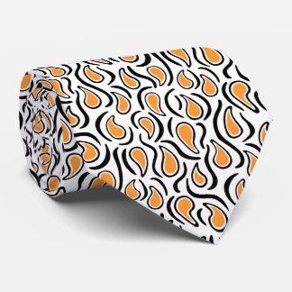 Paisley Abstrakt 230523 - Light Orange, B&W Krawatte