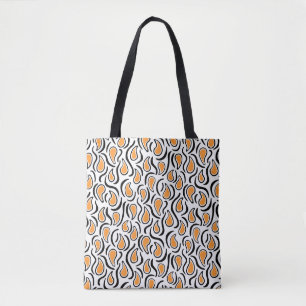 Paisley Abstrakt 230523 - Light Orange, B&W Tasche