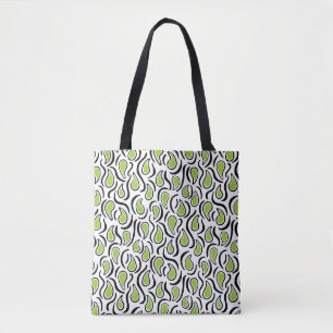 Paisley Abstrakt 230523 - Martian Green, B&W Tasche