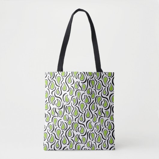 Paisley Abstrakt 230523 - Martian Green, B&W Tasche (Vorderseite)