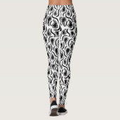 Paisley Abstrakt 230523 - Schwarz/Weiß Leggings (Rückseite)